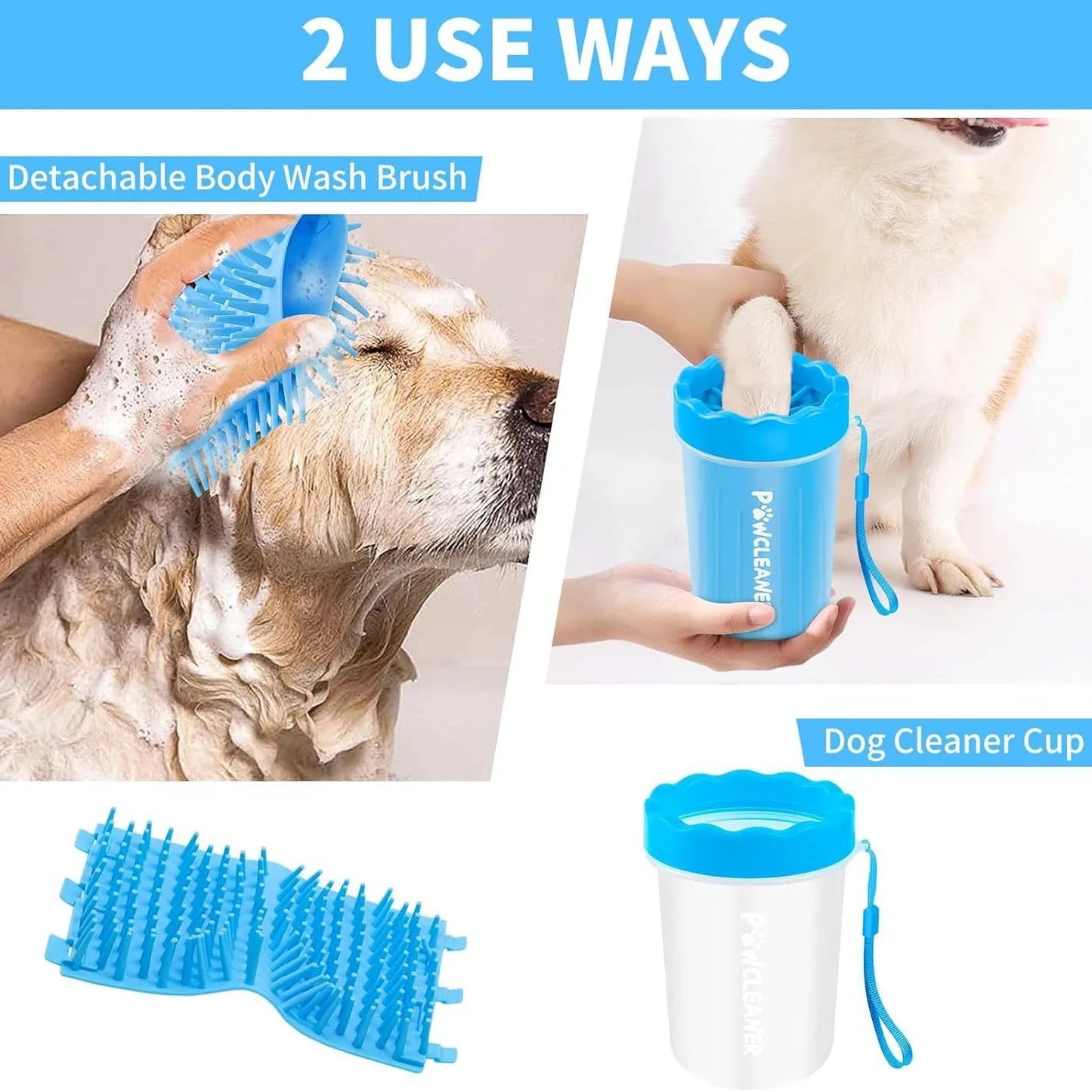Dog & Cat Paw Cleaner Cup – No-Wipe, Soft-Bristle Pet Foot Washer
