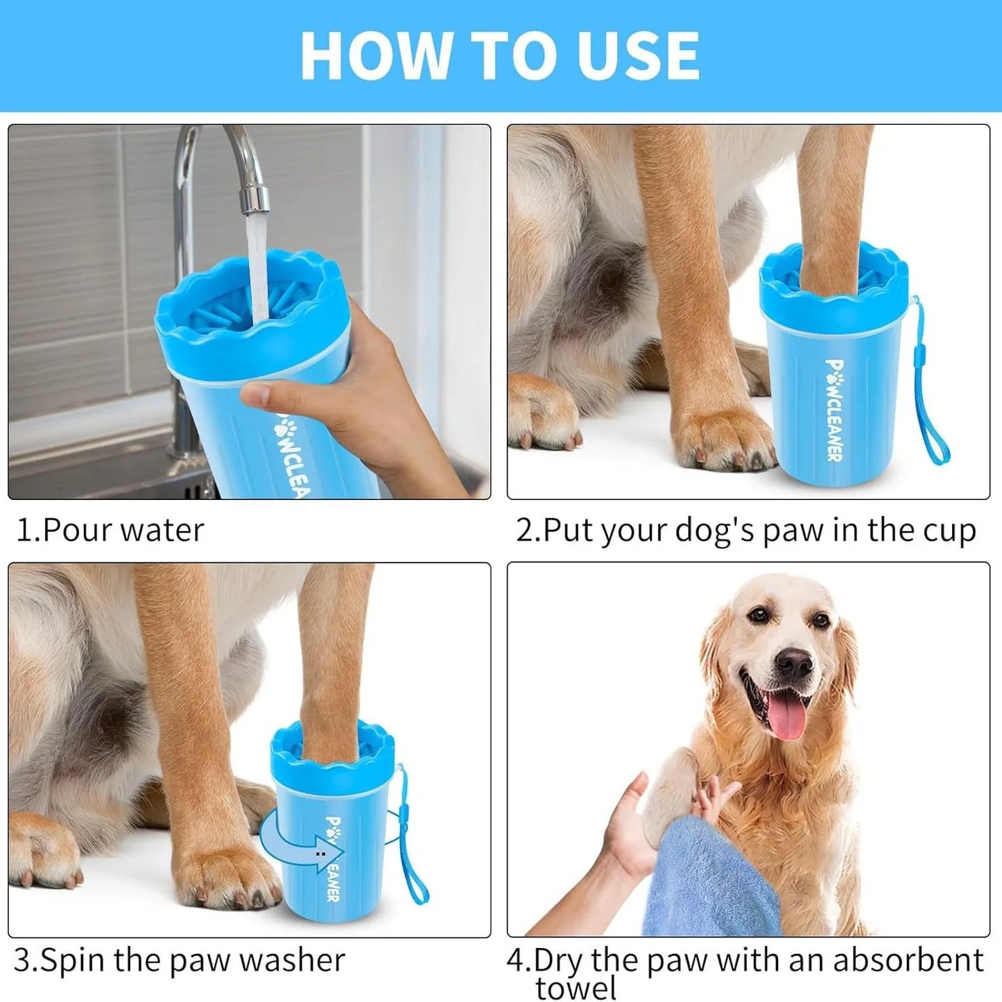 Dog & Cat Paw Cleaner Cup – No-Wipe, Soft-Bristle Pet Foot Washer