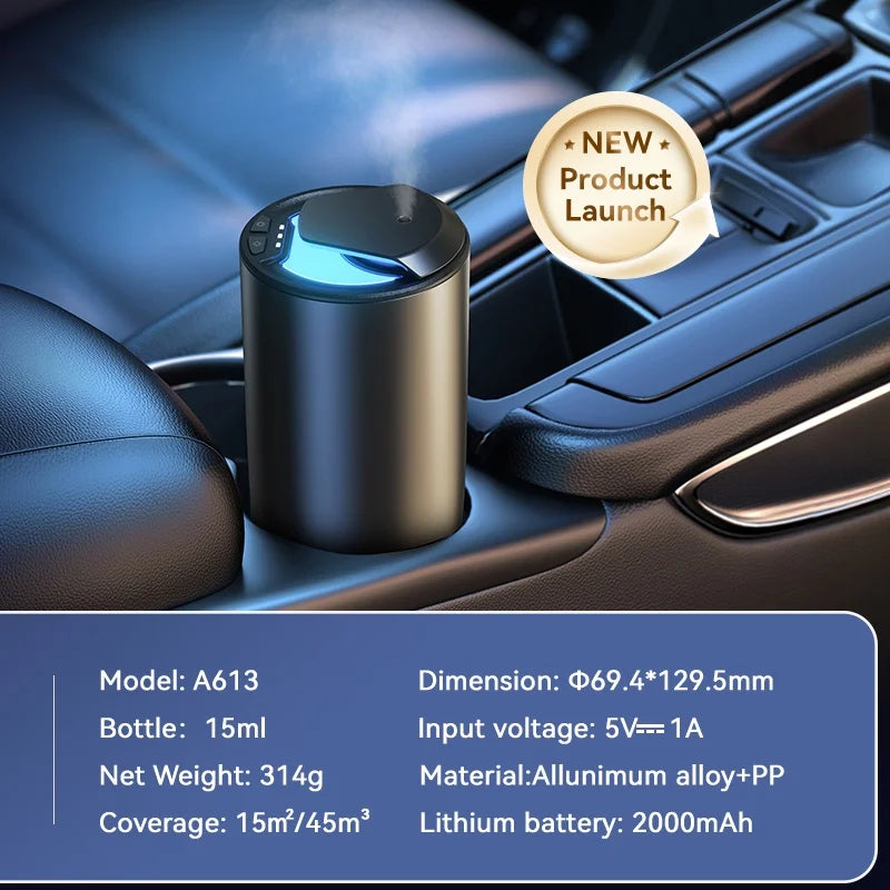 Portable Car Aroma Diffuser โ USB, Waterless, Essential Oils