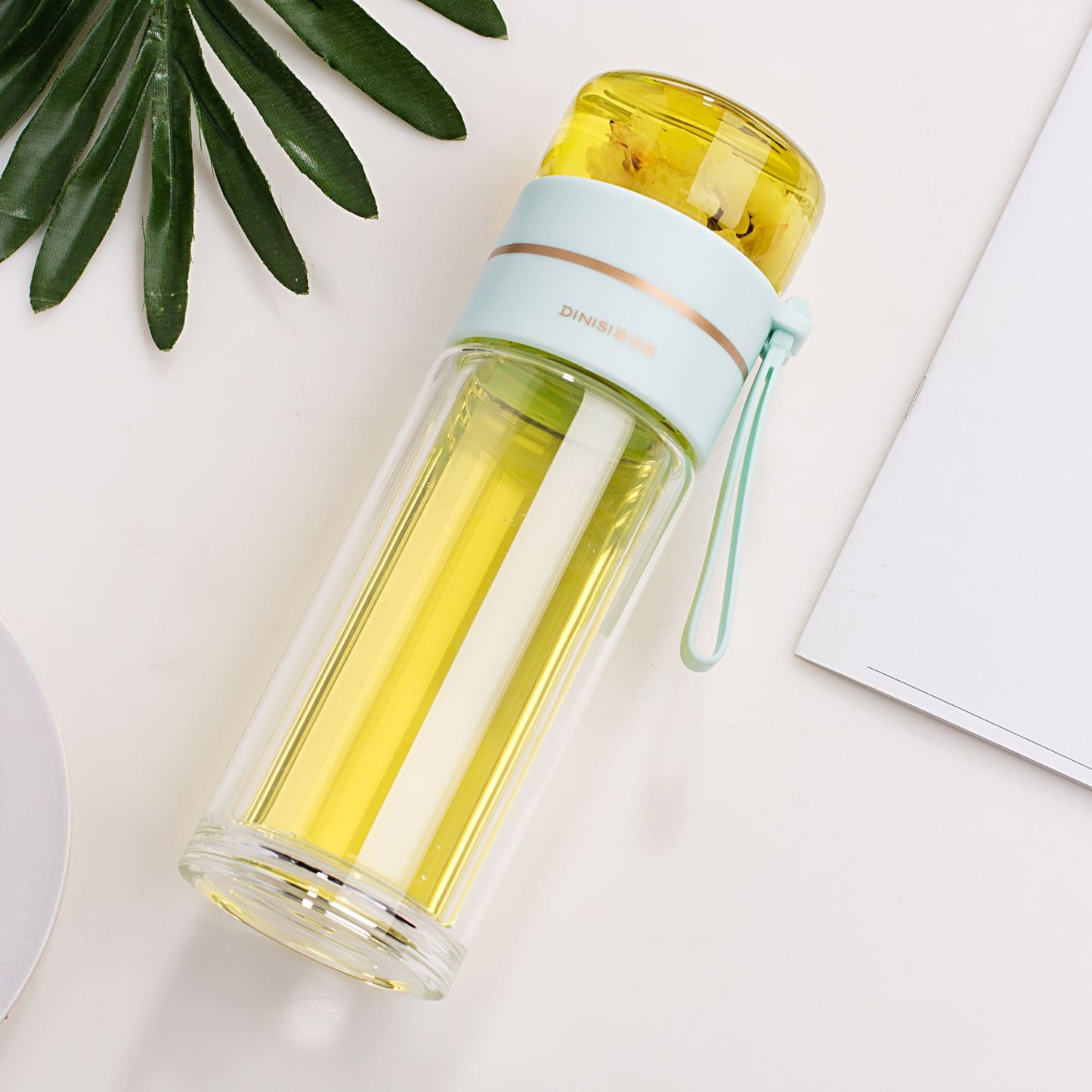 Glass Water Bottle With Tea Infuser Filter Tea