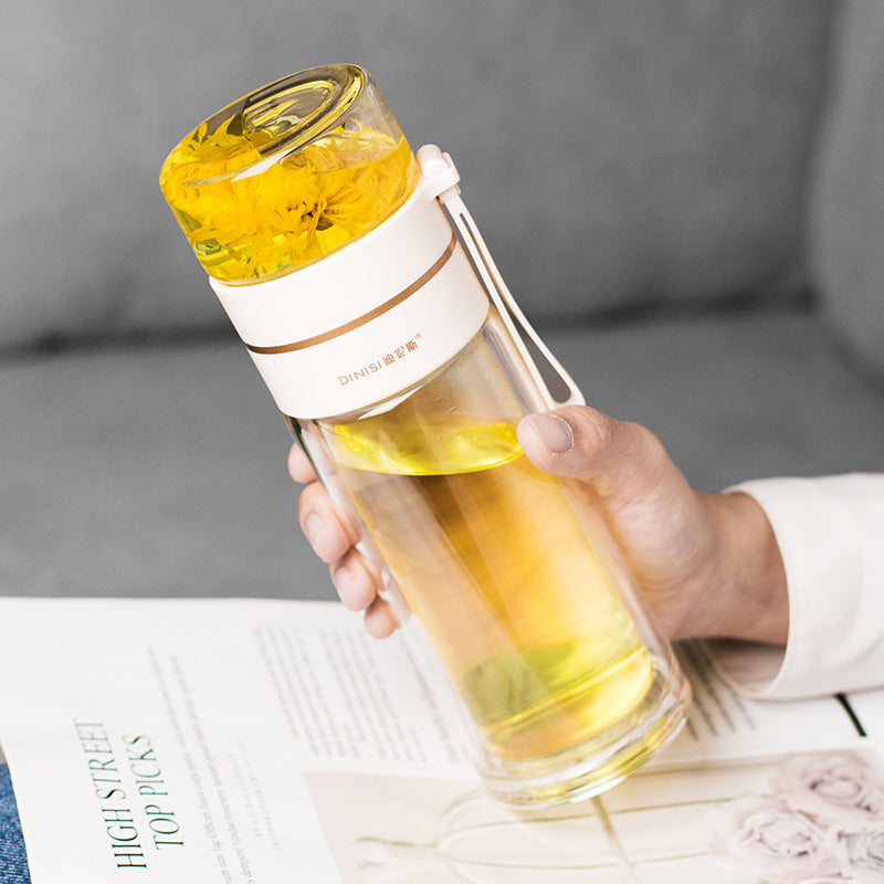 Glass Water Bottle With Tea Infuser Filter Tea