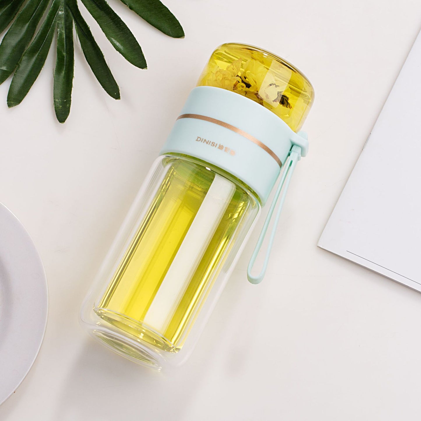 Glass Water Bottle With Tea Infuser Filter Tea