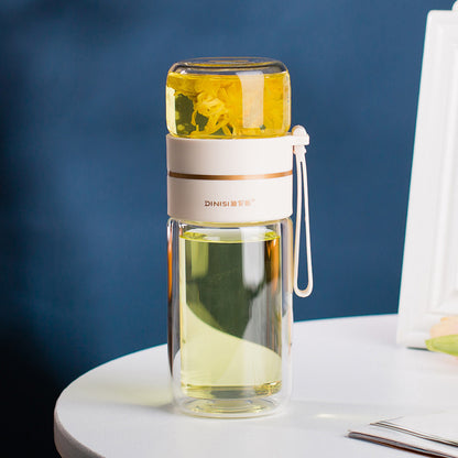 Glass Water Bottle With Tea Infuser Filter Tea