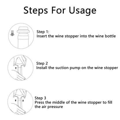 Vacuum Wine Stoppers Set - Keep Wine Fresh for 7 Days