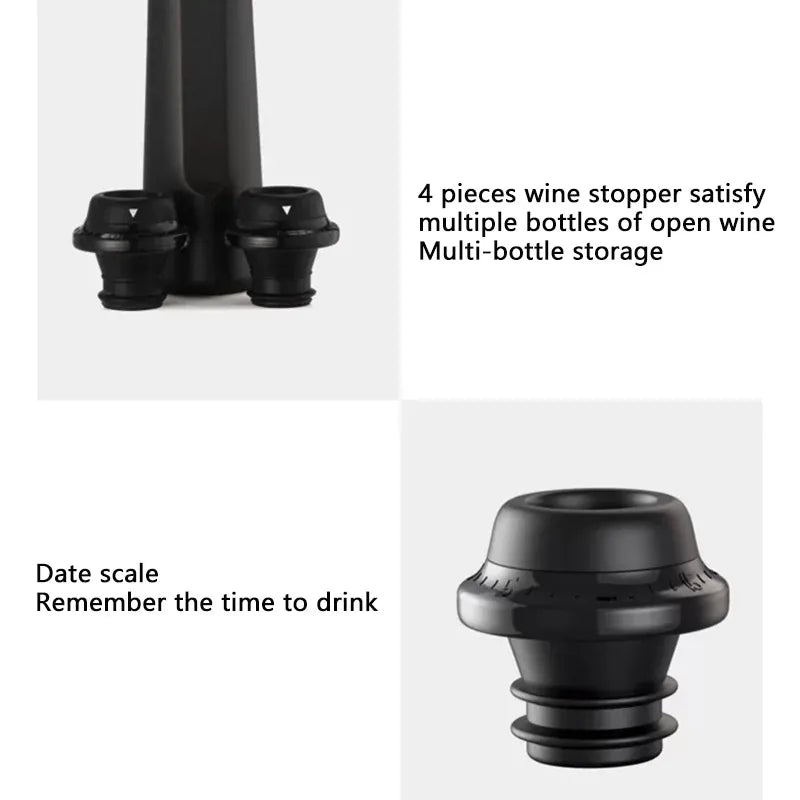 Vacuum Wine Stoppers Set - Keep Wine Fresh for 7 Days