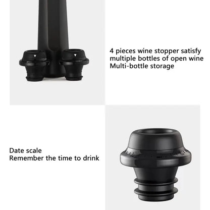 Vacuum Wine Stoppers Set - Keep Wine Fresh for 7 Days