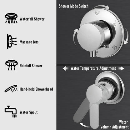 VEVOR  LED Light Shower Panel System Shower With Bidet Bath Taps For Bathroom