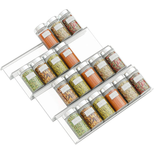 Seasoning Bottle Storage 4 Tier Spice Drawer Organizer Rack