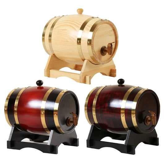 Vintage Oak Wine Barrel - 1.5L/3L Home Brewing & Storage