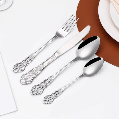 Silver Luxury Tableware Set - Knife, Fork & Spoon