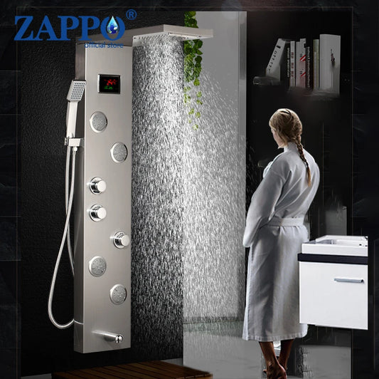 Luxury Black/Brush Bathroom Shower LED  Panel