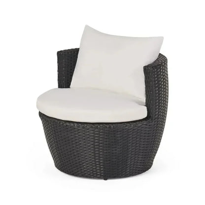 Black Outdoor Furniture 3-piece Chat Set