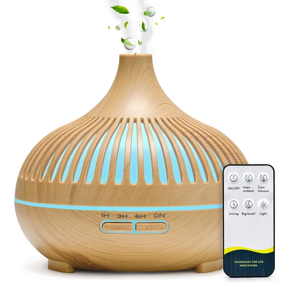 500ml Ultrasonic Oil Diffuser – LED Lights & Remote Control