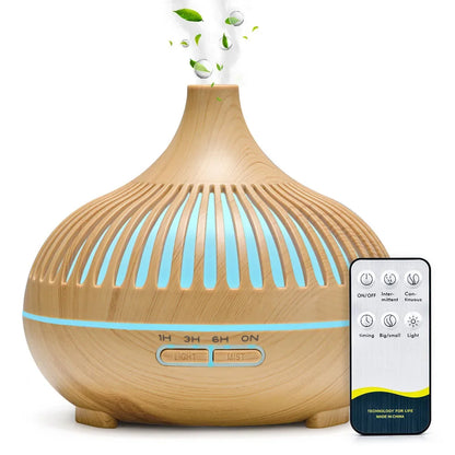 500ml Ultrasonic Oil Diffuser – LED Lights & Remote Control