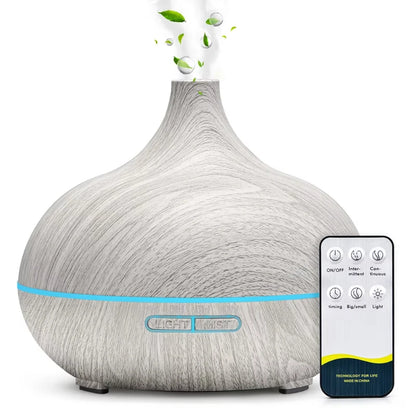 500ml Ultrasonic Oil Diffuser – LED Lights & Remote Control