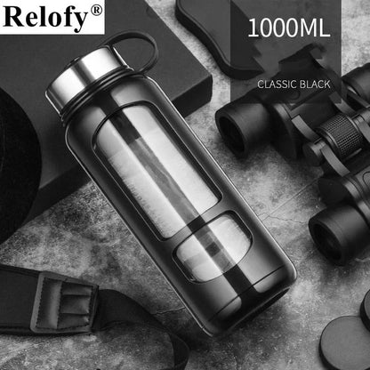 700/1000ml Large Capacity Portable Glass Water Bottle