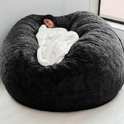 Soft Fluffy Fur Bean Bag Bed Recliner Cushion Cover (COVER ONLY) Sofa DJW Trend Furniture-Home Goods