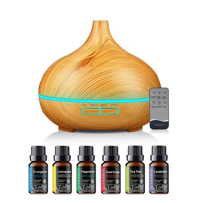 500ml Ultrasonic Oil Diffuser – LED Lights & Remote Control