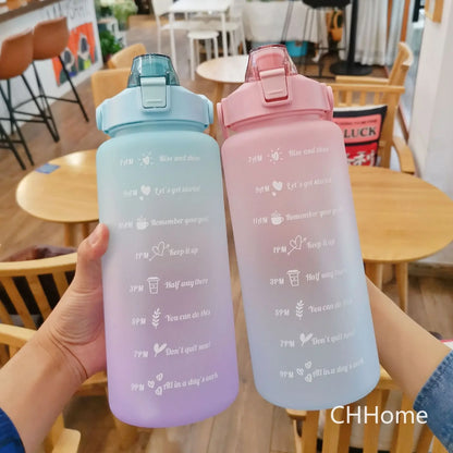 Kawaii Water Bottle 2 Liters Sport Motivational Water Bottle