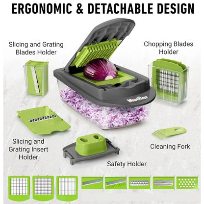 Multifunctional 14/16 in 1 Vegetable Onion Chopper Food Handle