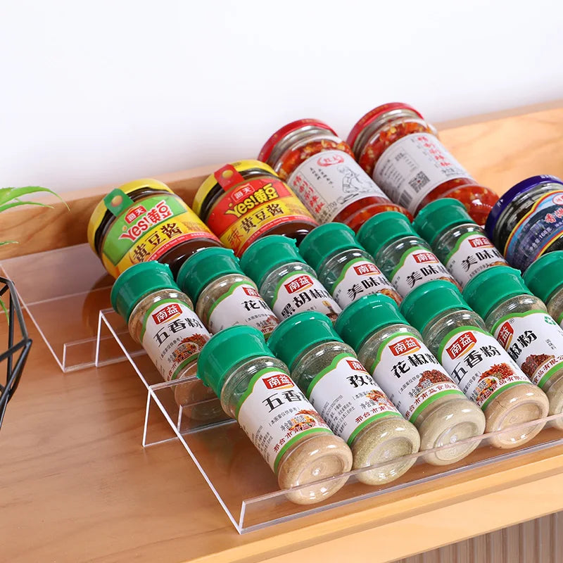 Seasoning Bottle Storage 4 Tier Spice Drawer Organizer Rack