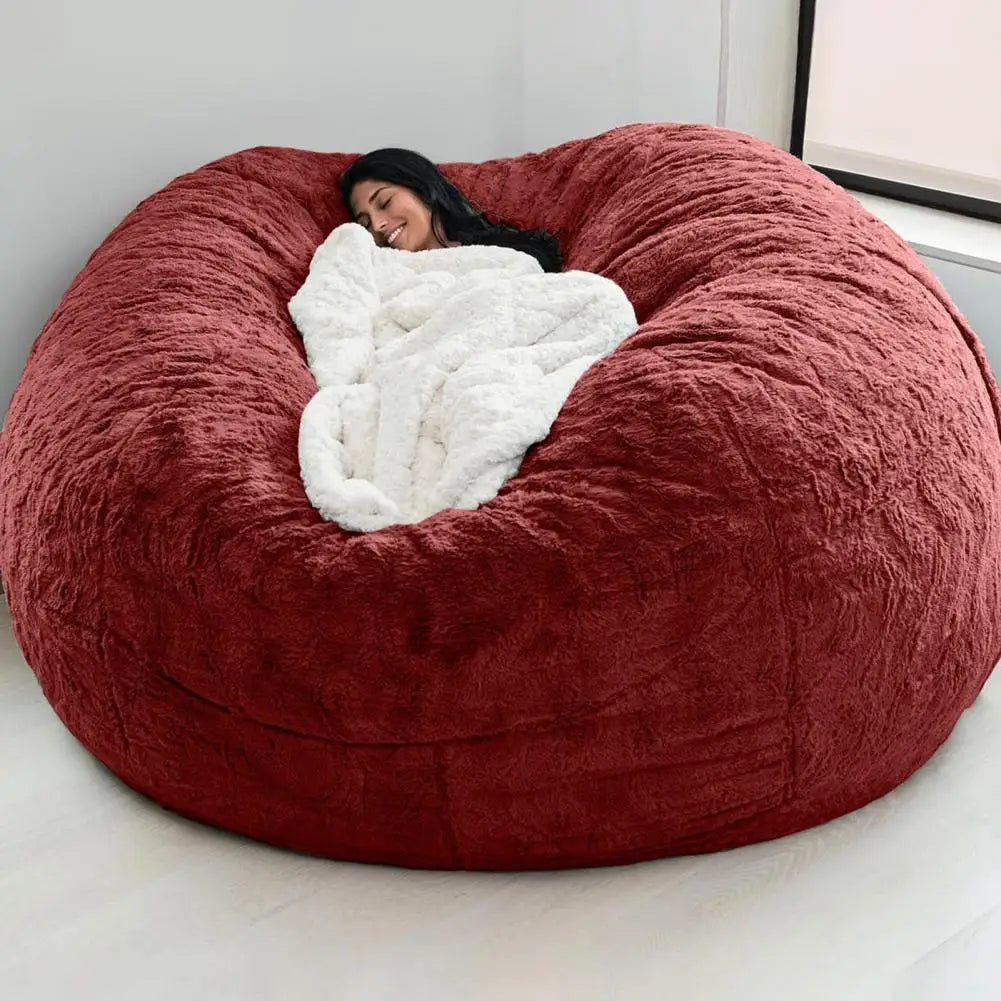 Soft Fluffy Fur Bean Bag Bed Recliner Cushion Cover (COVER ONLY) Sofa DJW Trend Furniture-Home Goods