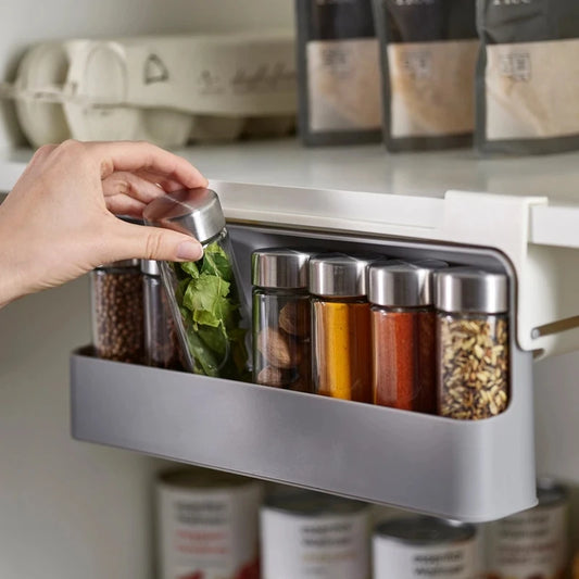 Kitchen Spice Jar Storage Under Desk Drawer Hidden Home Organizer Holder