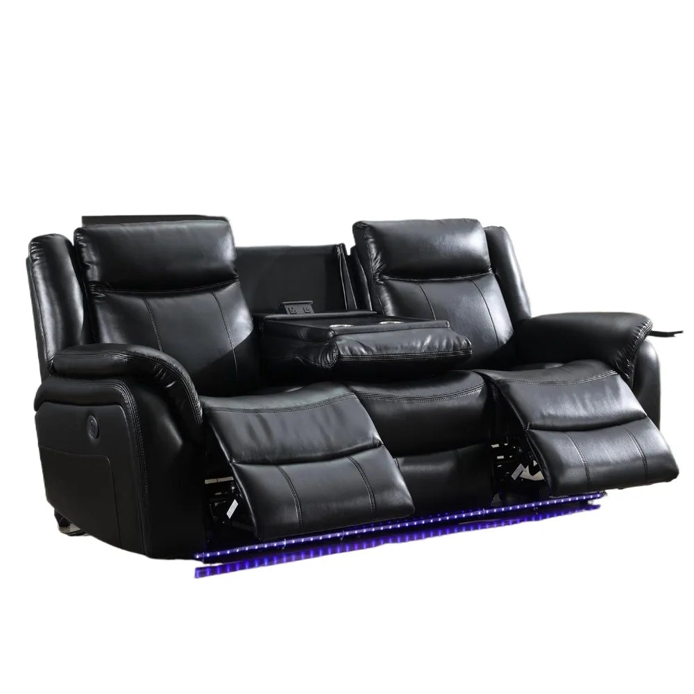 Power Reclining Sofa Couch with Wireless Charger