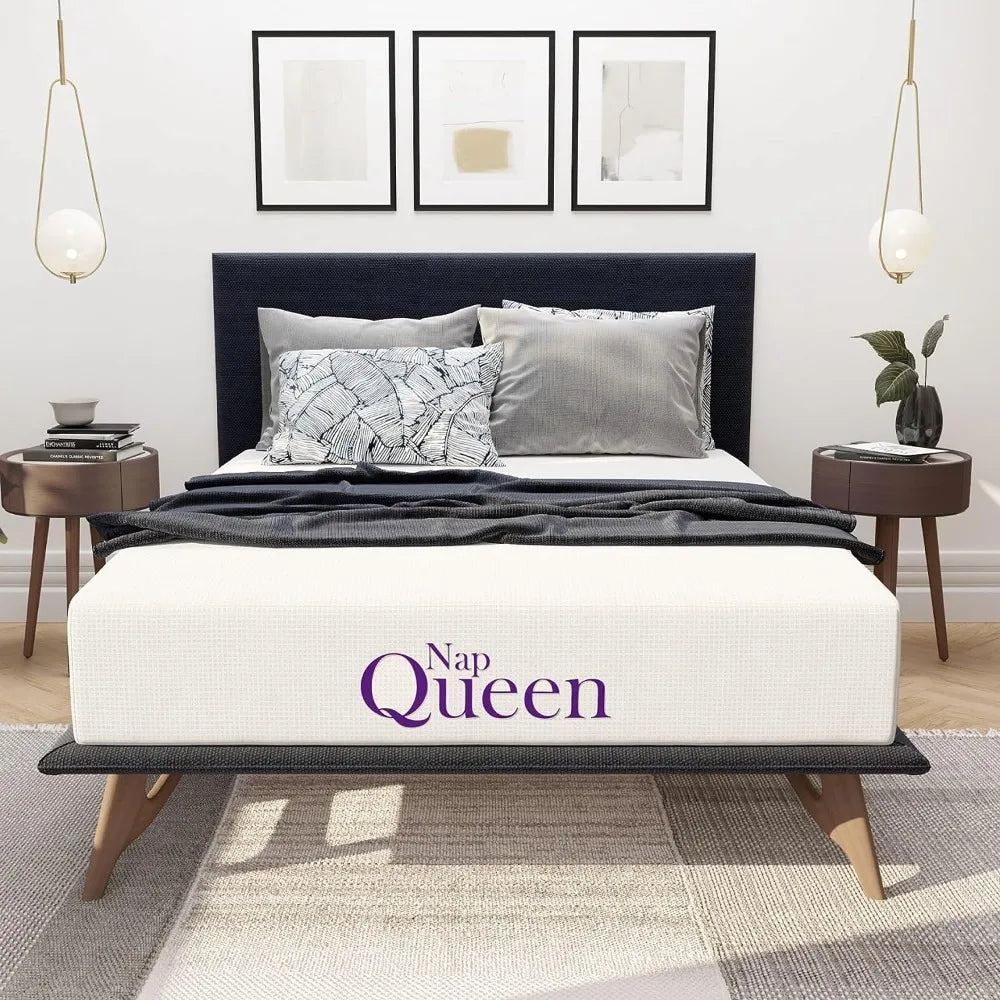 NapQueen 8 Inch Twin Size Cooling Gel Memory Bedroom Mattress Bed in A Box