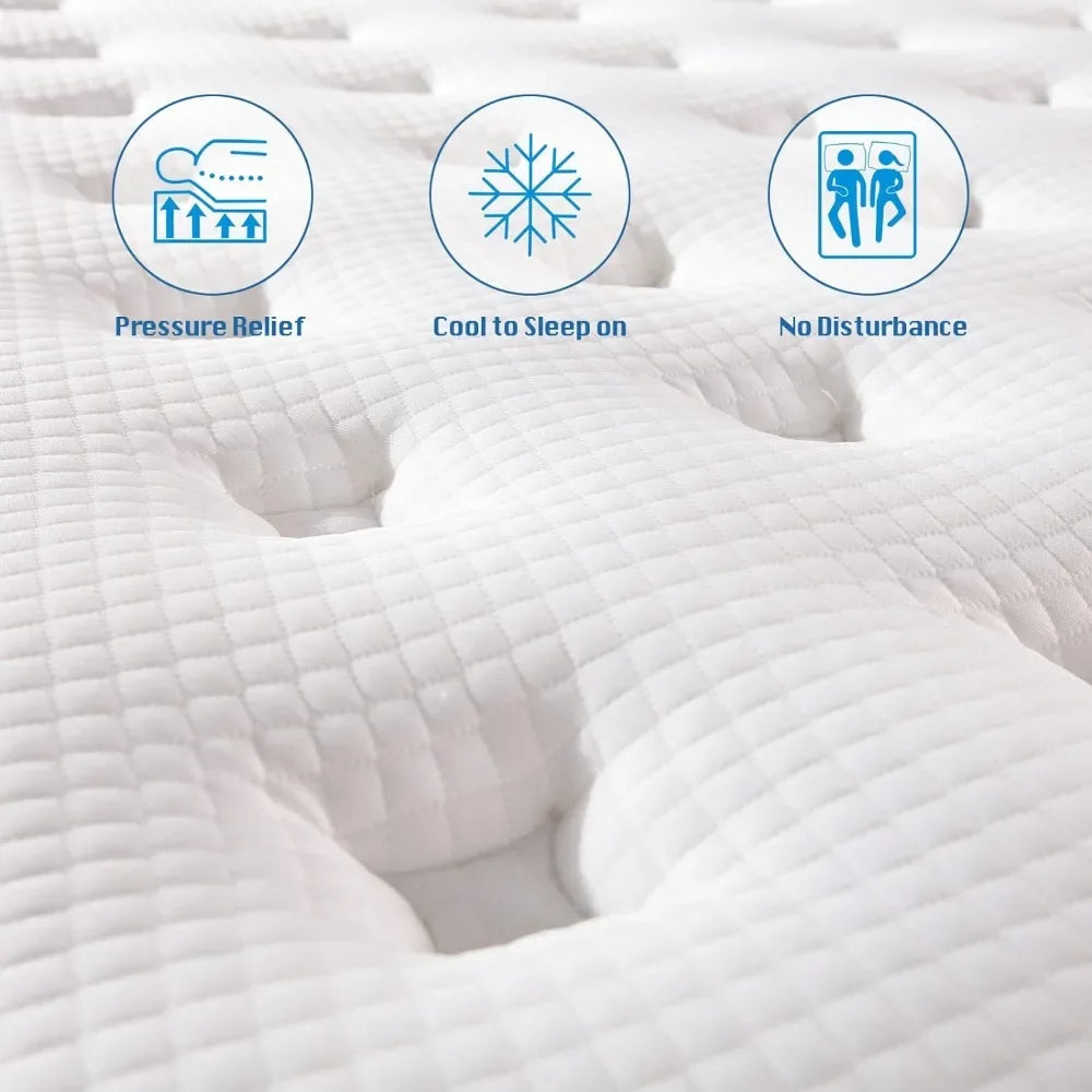 King Mattress, 14 Inch, Gel Foam Mattress, Support & Pressure Relief