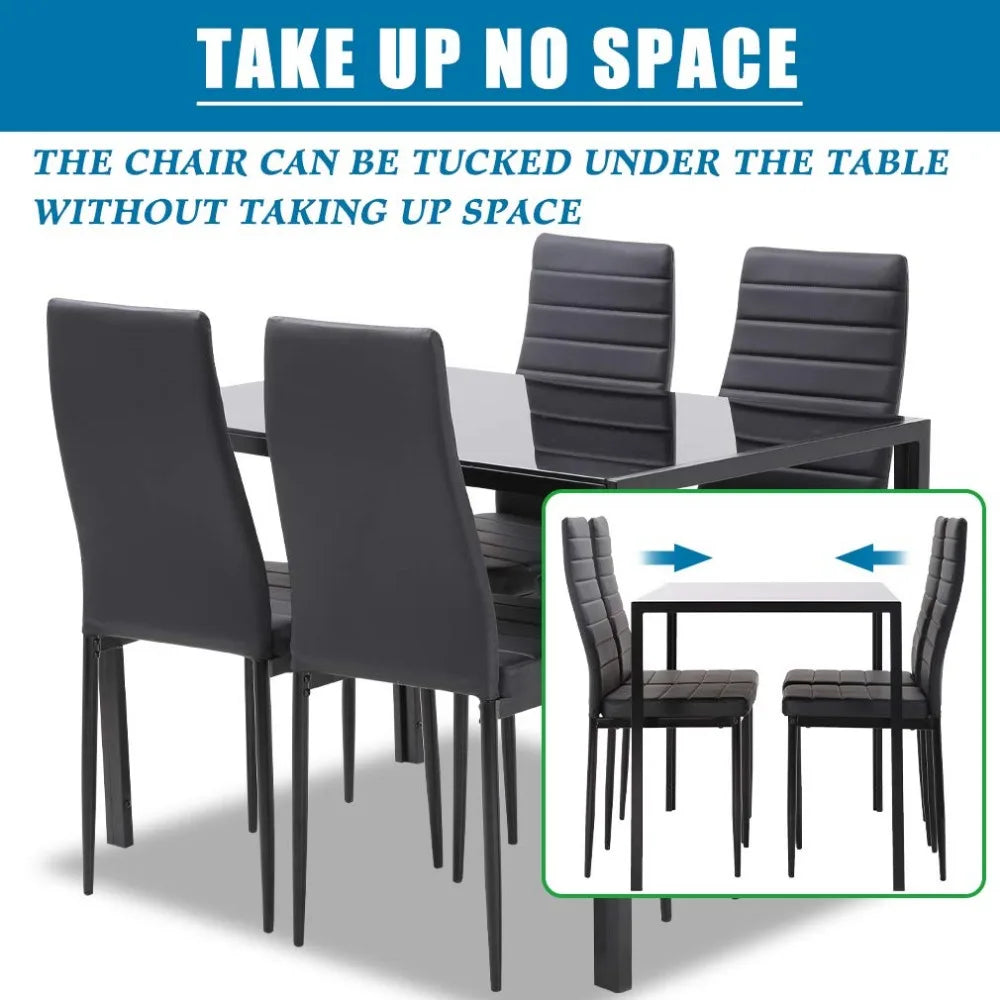 Dining Table Set Glass for Small Spaces Kitchen Table and Chairs