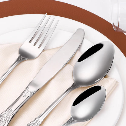 Silver Luxury Tableware Set - Knife, Fork & Spoon