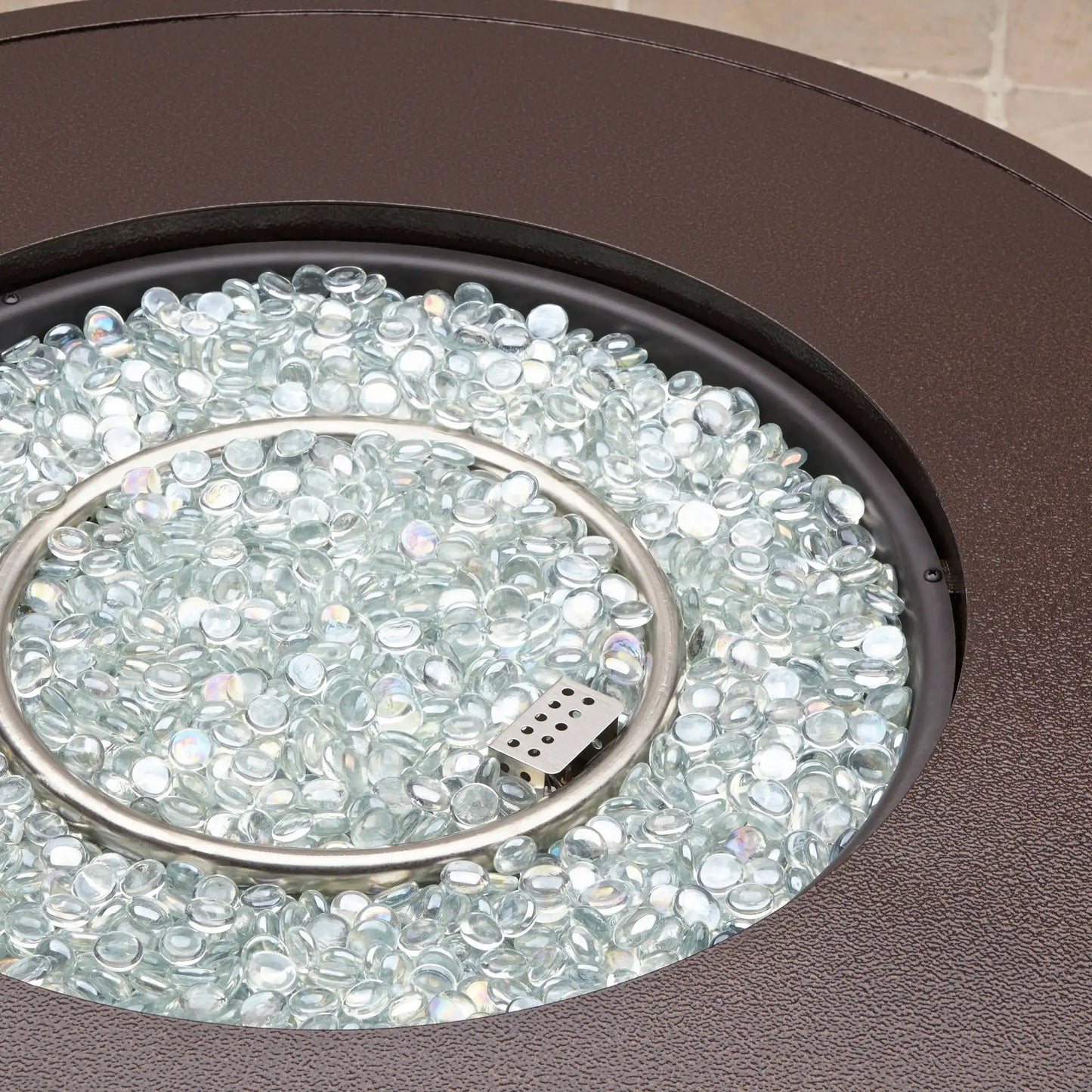 50,000 BTU Propane Gas Fire Pit Table with Glass Beads