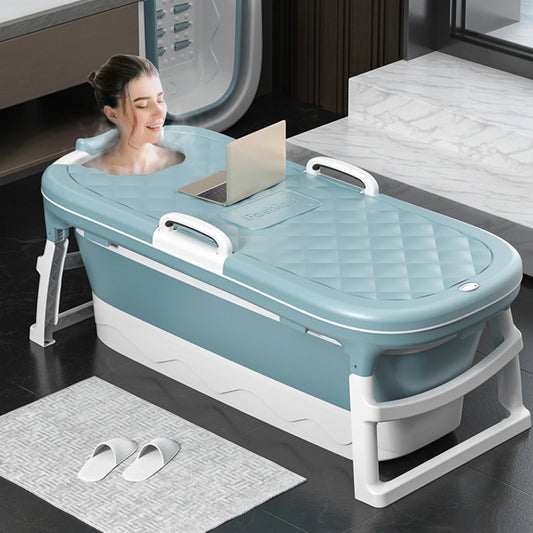 Collapsible Portable Blue Bath Foldable Iaptable Bathtub