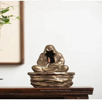 Ceramic Formless Buddha Meditation Incense Burner Backflow