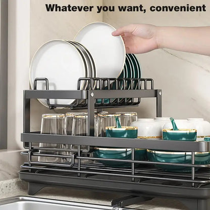 Stainless Steel Dish Drying Rack Kitchen Plates Bowl Organizer