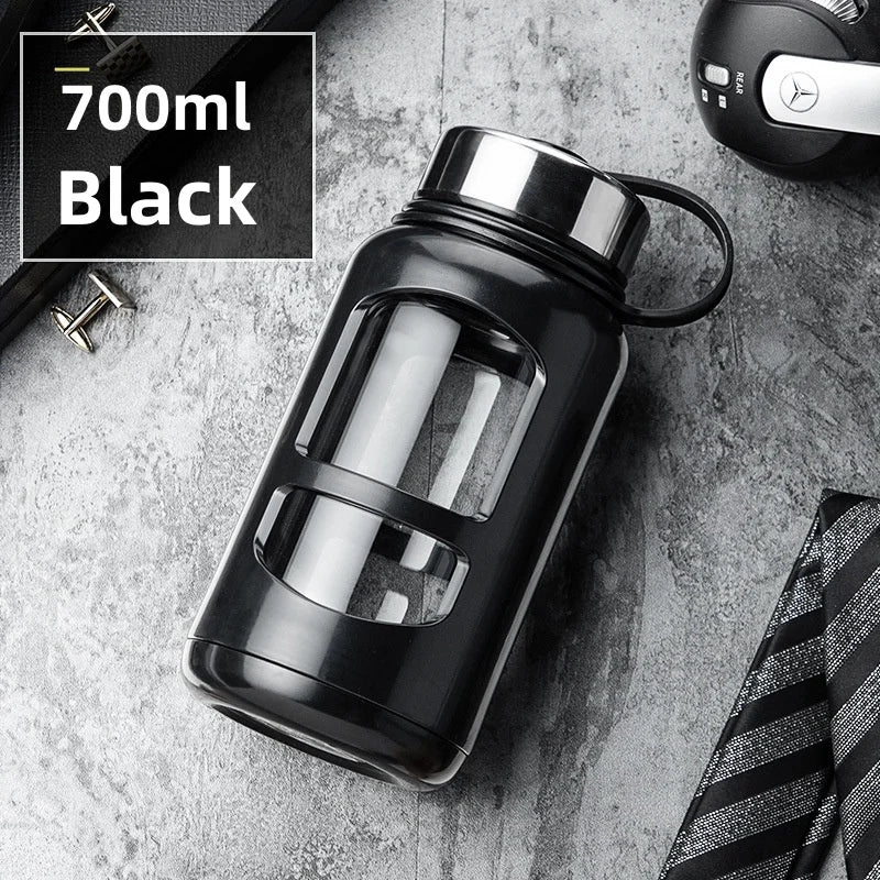 700/1000ml Large Capacity Portable Glass Water Bottle