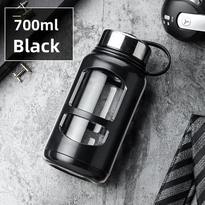 700/1000ml Large Capacity Portable Glass Water Bottle