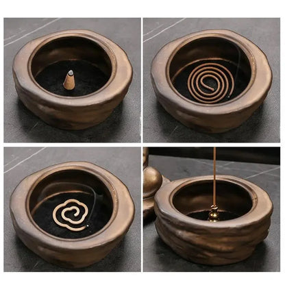 Ceramic Formless Buddha Meditation Incense Burner Backflow