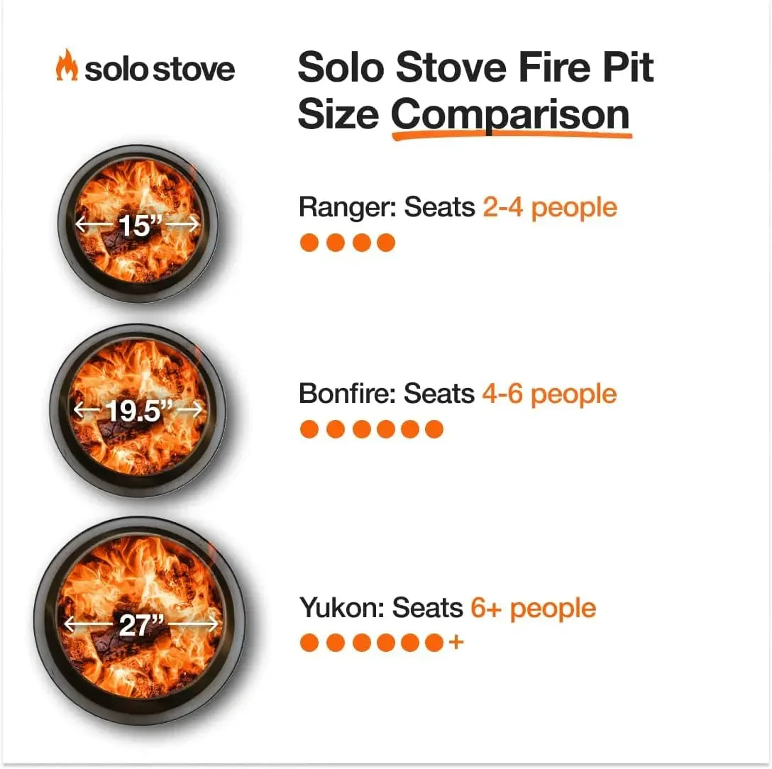 Solo Stove Bonfire 2.0 with Stand, 19.5 Inch Smokeless Fire Pit