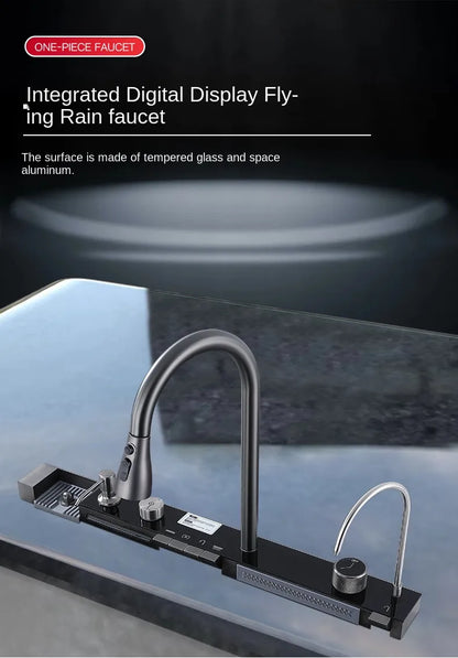 304 Stainless Steel Waterfall Kitchen Sink  Dispenser Cup Washer