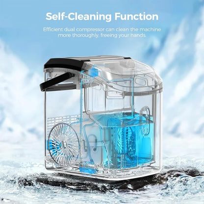 Portable Pebble Ice Maker Machine, 35lbs/Day Chewable Ice