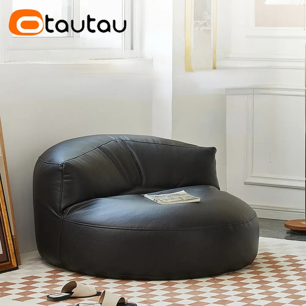 Faux Leather Bean Bag Sofa with Filler Corner