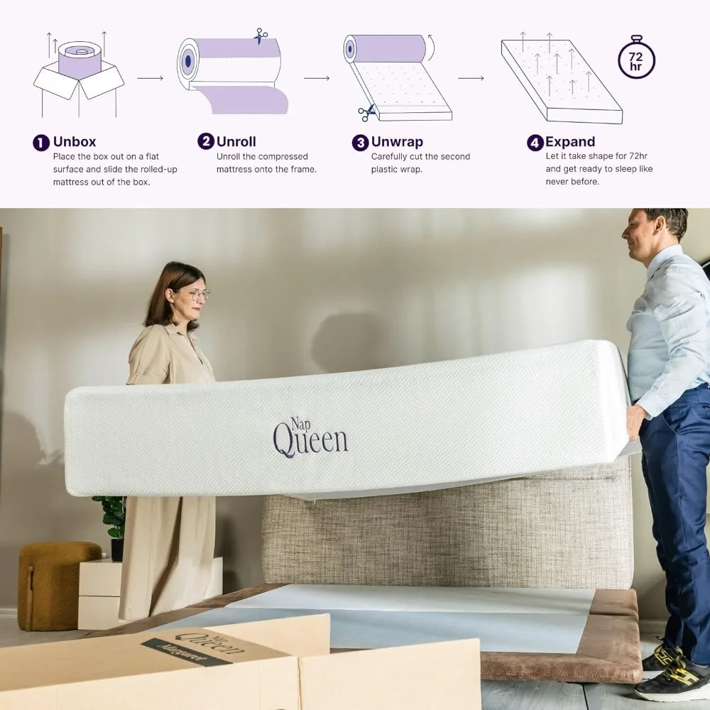 NapQueen 8 Inch Full Size Bedroom Foam Mattress Bed in a Box