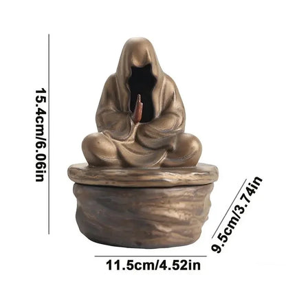 Ceramic Formless Buddha Meditation Incense Burner Backflow