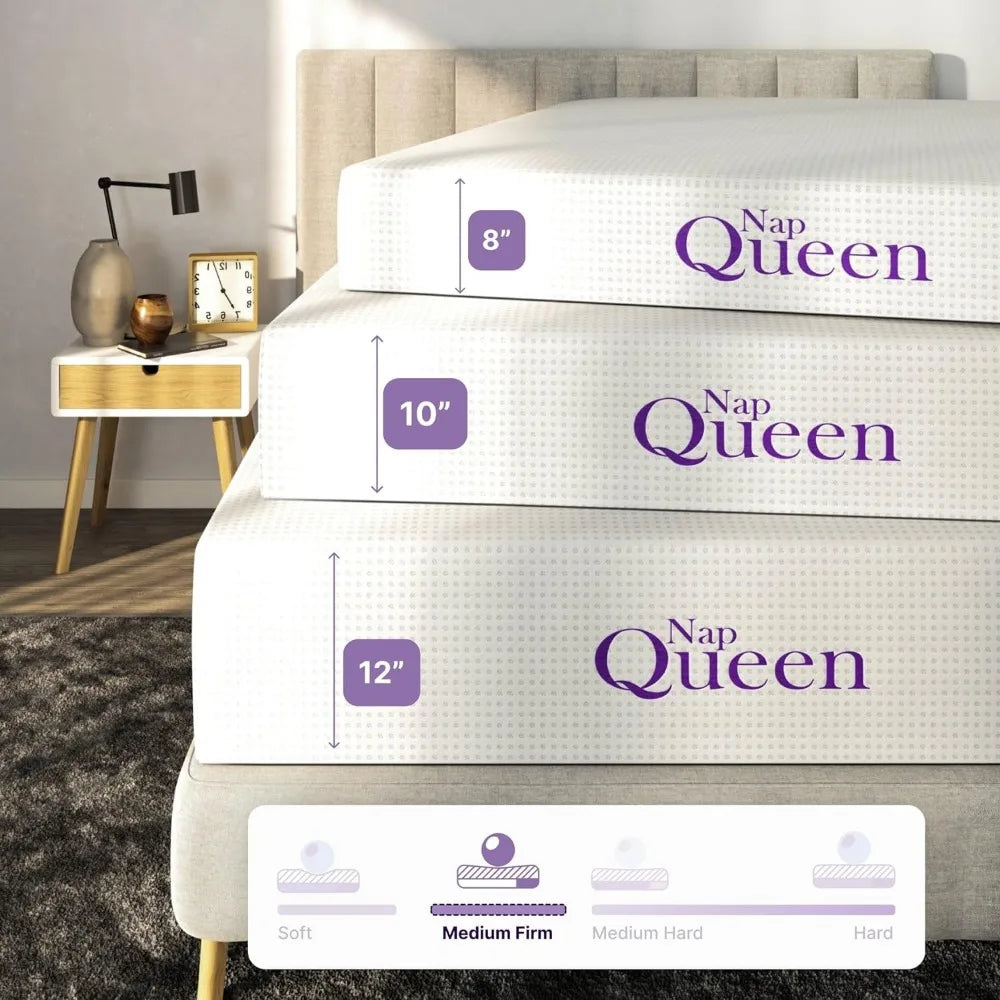 NapQueen 8 Inch Full Size Bedroom Foam Mattress Bed in a Box