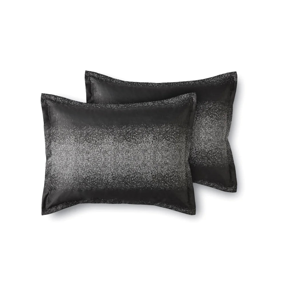7-Piece Metallic Stripe Jacquard Comforter, Black and Silver, Full/Queen - DJW Trend Furniture-Home Goods