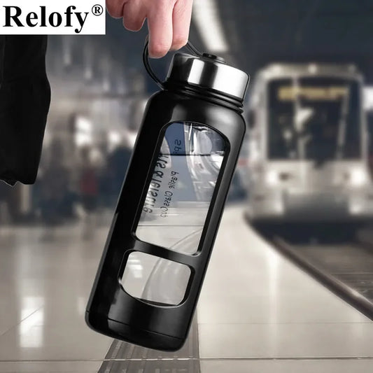 700/1000ml Large Capacity Portable Glass Water Bottle
