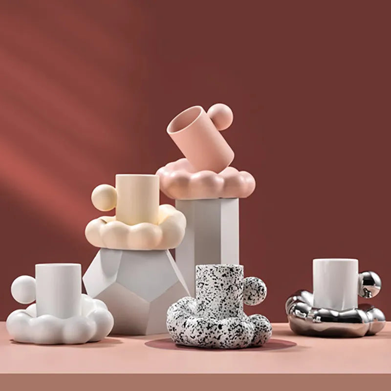 Nordic 280ml Ceramic Cloud Mug Creative Cute Coffee Cup Set - DJW Trend Furniture-Home Goods