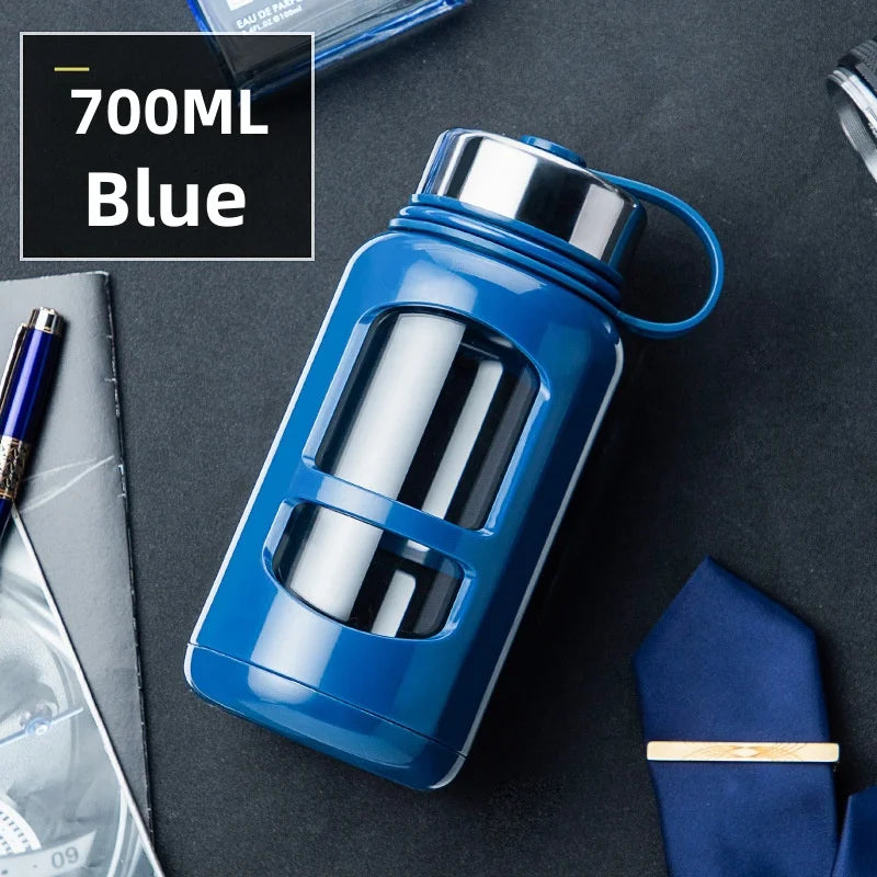 700/1000ml Large Capacity Portable Glass Water Bottle